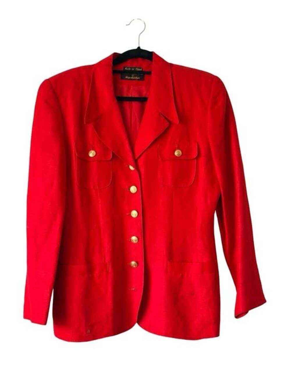 Rare Giorgio Sant’Angelo Vintage Red Blazer + Pencil Skirt Set